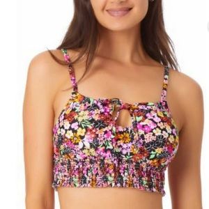 California Waves Junior's Printed Longline Bikini Top